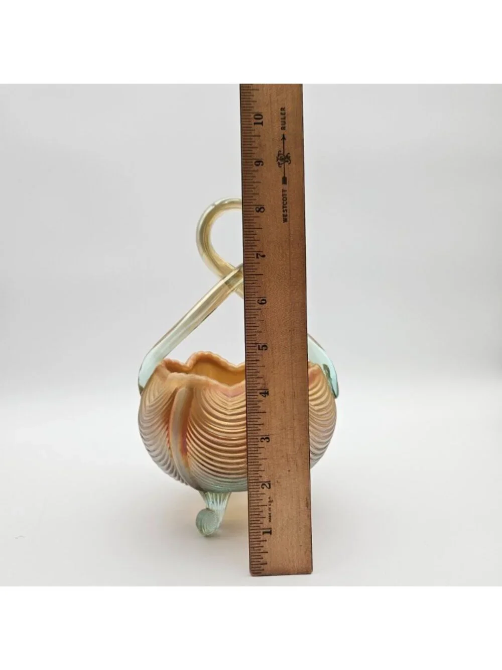 Fenton Aqua Marigold Carnival Glass Drapery 9
